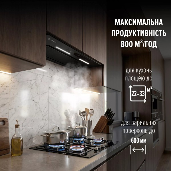 Фото - Витяжка вбудована Perfelli NUOVA 6JWRBM NERO SILENZIO